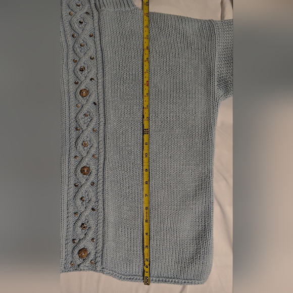 Pure Handknit blue cotton sweater - size L/XL - Picture 6 of 6